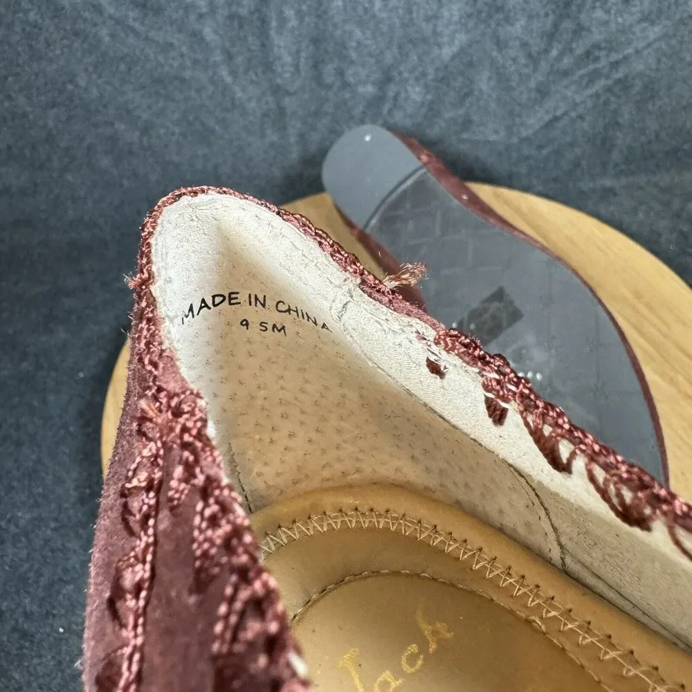 Jack Rogers Bordo Suede Leather Ballet Flats‎ Size 9.5 M